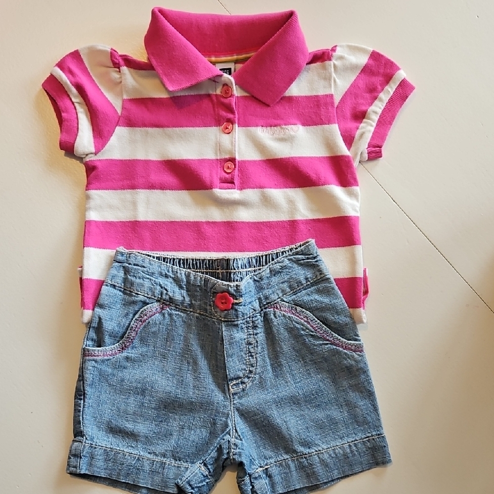 Pink Striped Polo Shirt And Light BLI